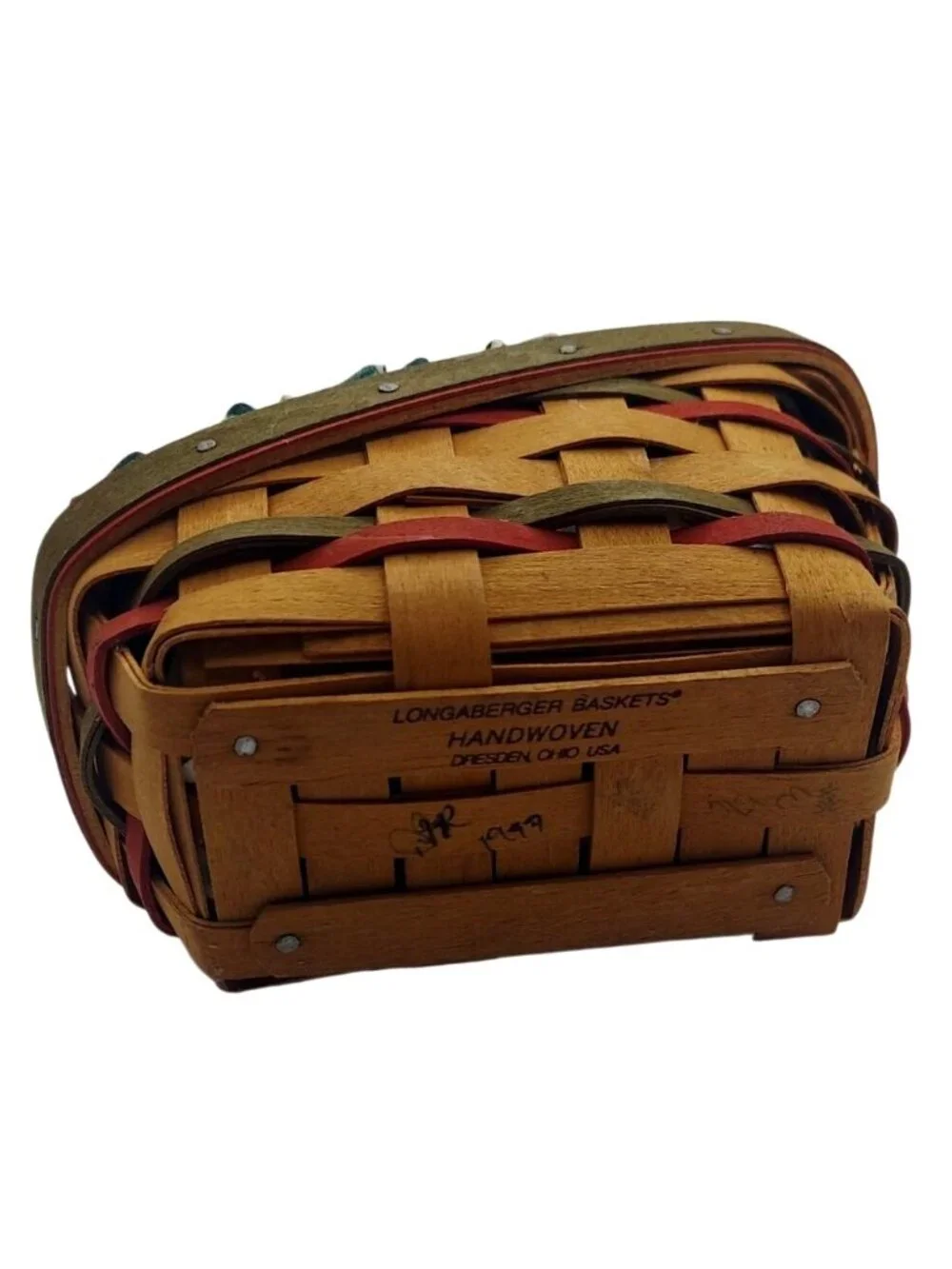 Longaberger 2000 Let It Snow Tree Trimming Basket Set Holly Liners & Protectors